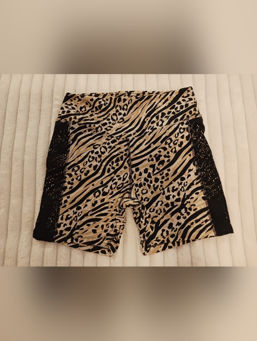 PINK Victoria's Bike Shorts - Leopard Print, Lace Side Panels